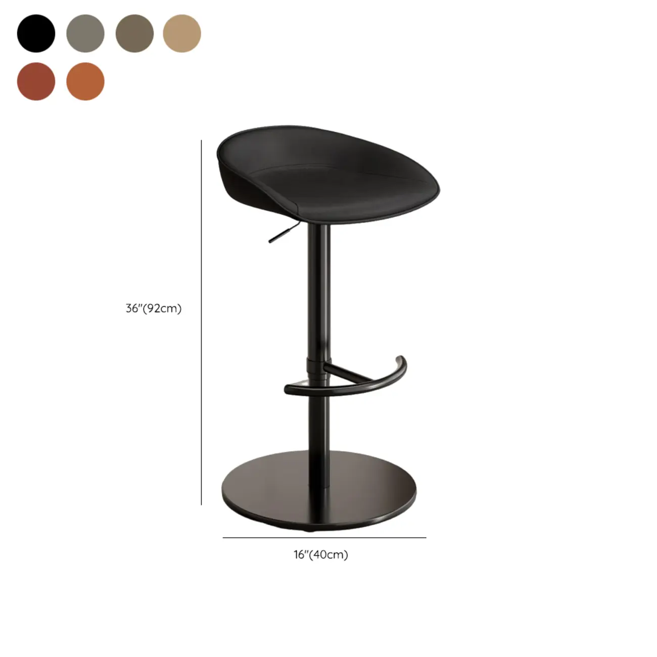 Industrial Modern Pedestal Leather Bar Stools #size | homeyfad