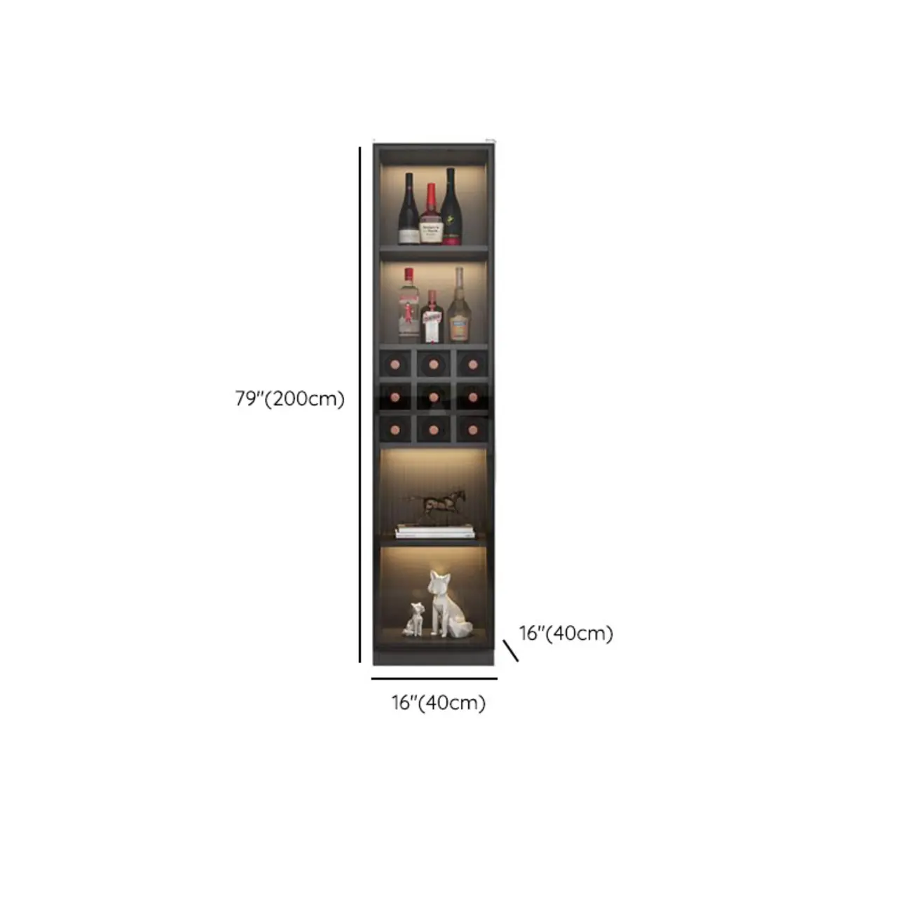 Freestanding Black Wood Glass Door Wine Rack Cabinet Image - 16 | homeyfad