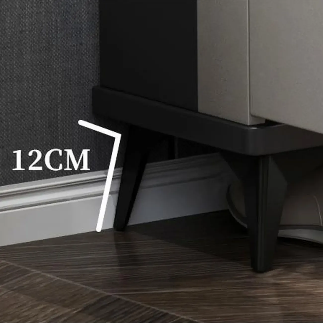 Narrow Sleek Gray Wood Shoe Cabinet with Drop-Front Door Image - 13