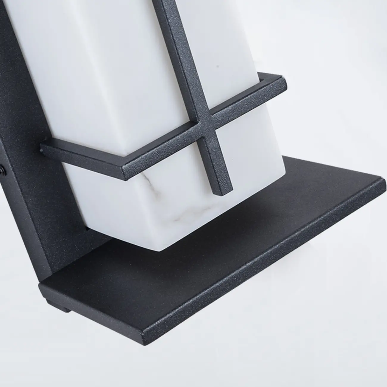 Outdoor Black Cylinder Steel & Stone LED Wall Sconce Image - 12 | homeyfad