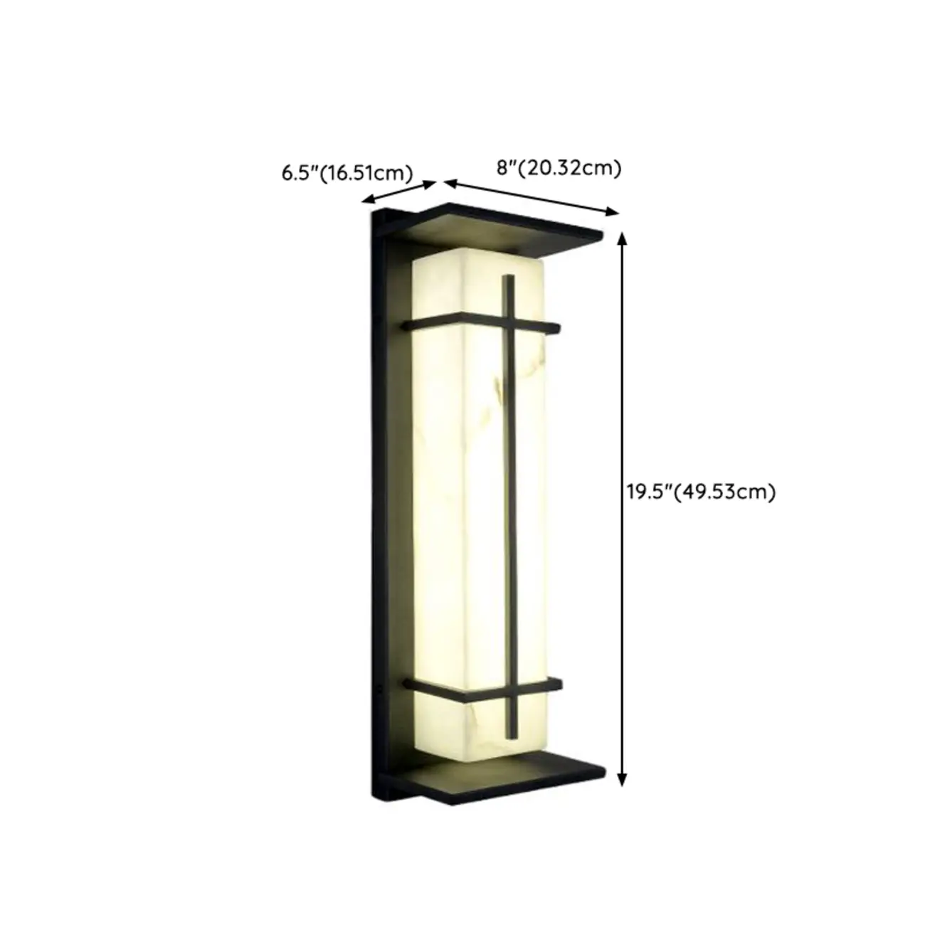 Outdoor Black Cylinder Steel & Stone LED Wall Sconce #size | homeyfad
