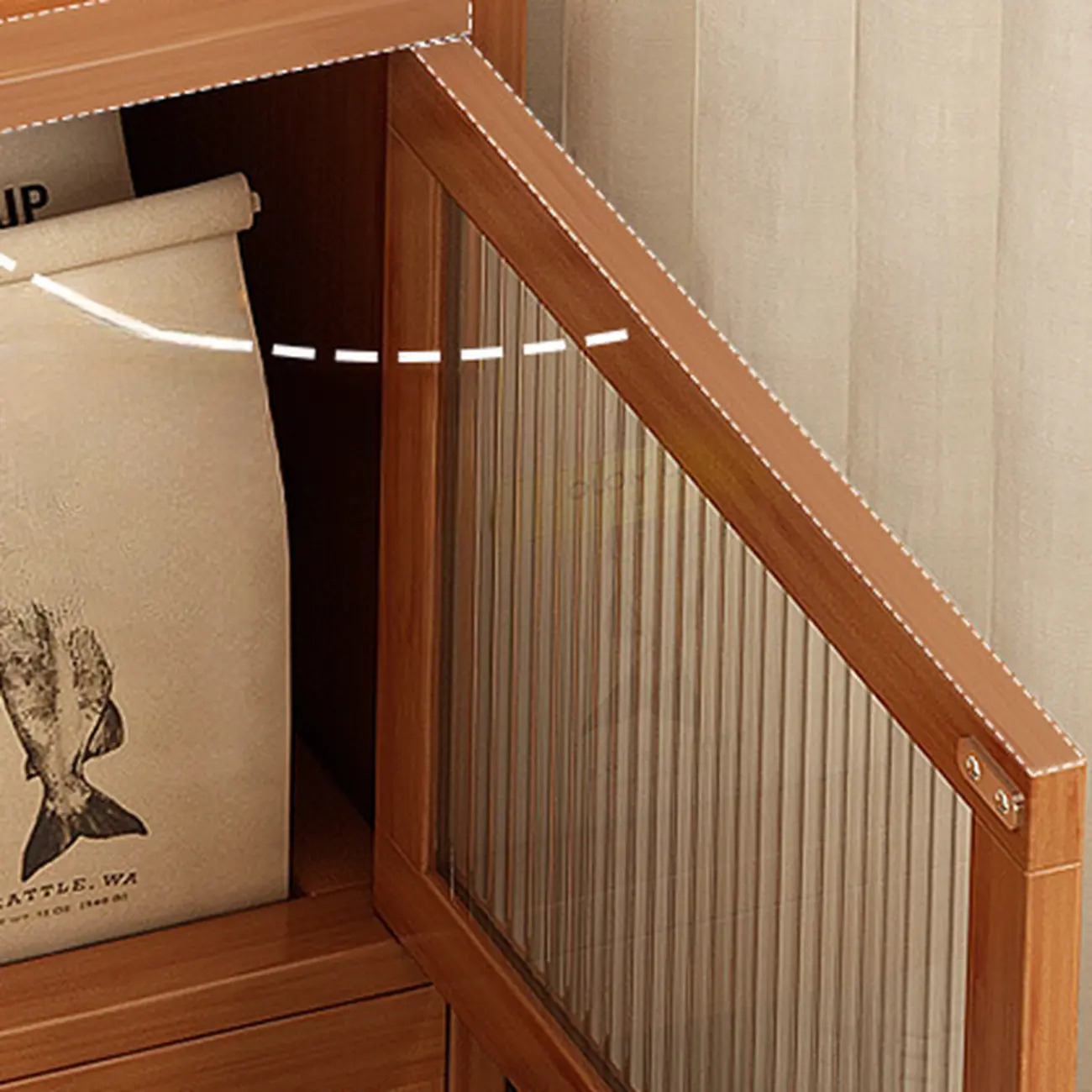 Wooden Storage Bedside Cabinet with 2 Shelves Nightstand Image - 7 | homeyfad