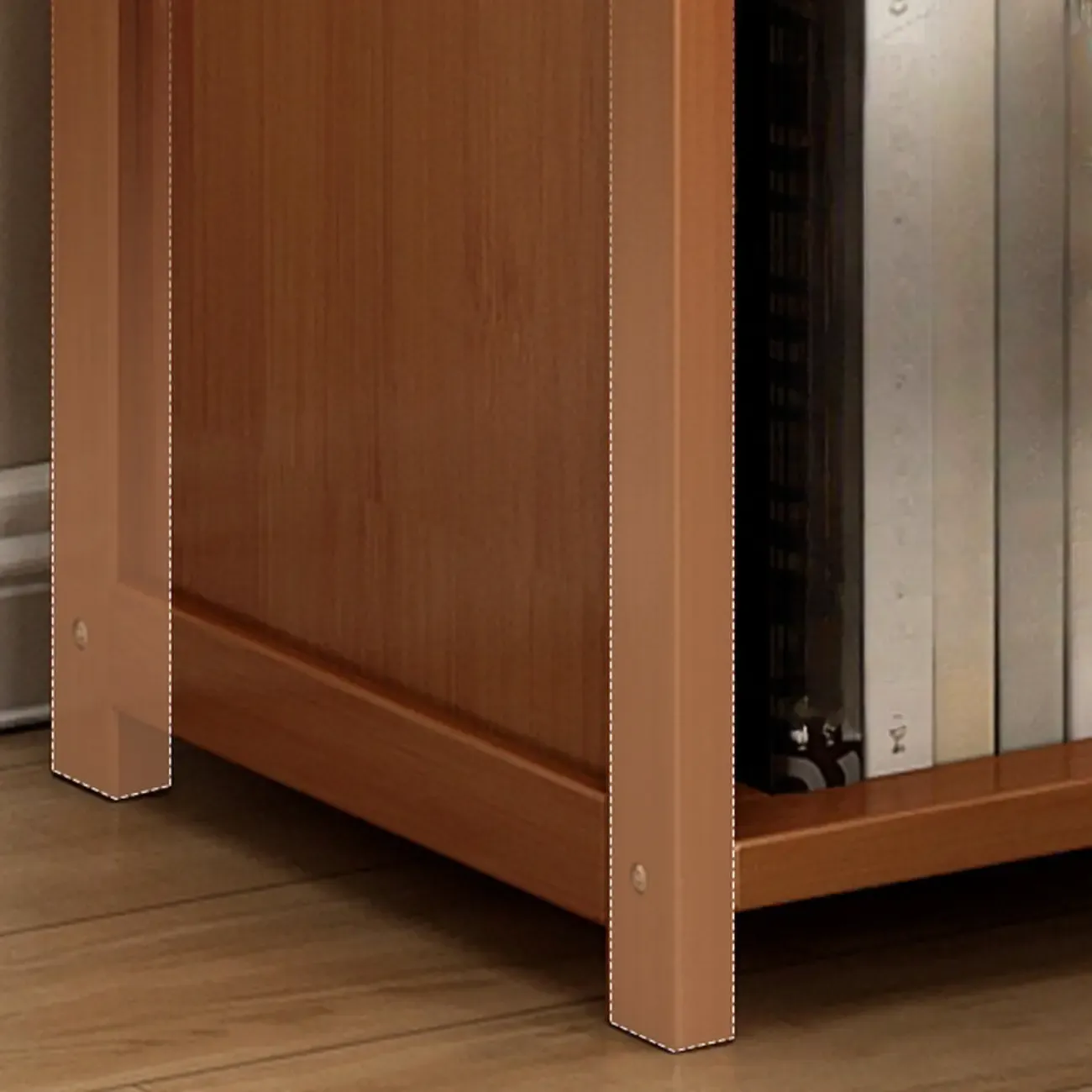 Wooden Storage Bedside Cabinet with 2 Shelves Nightstand Image - 8