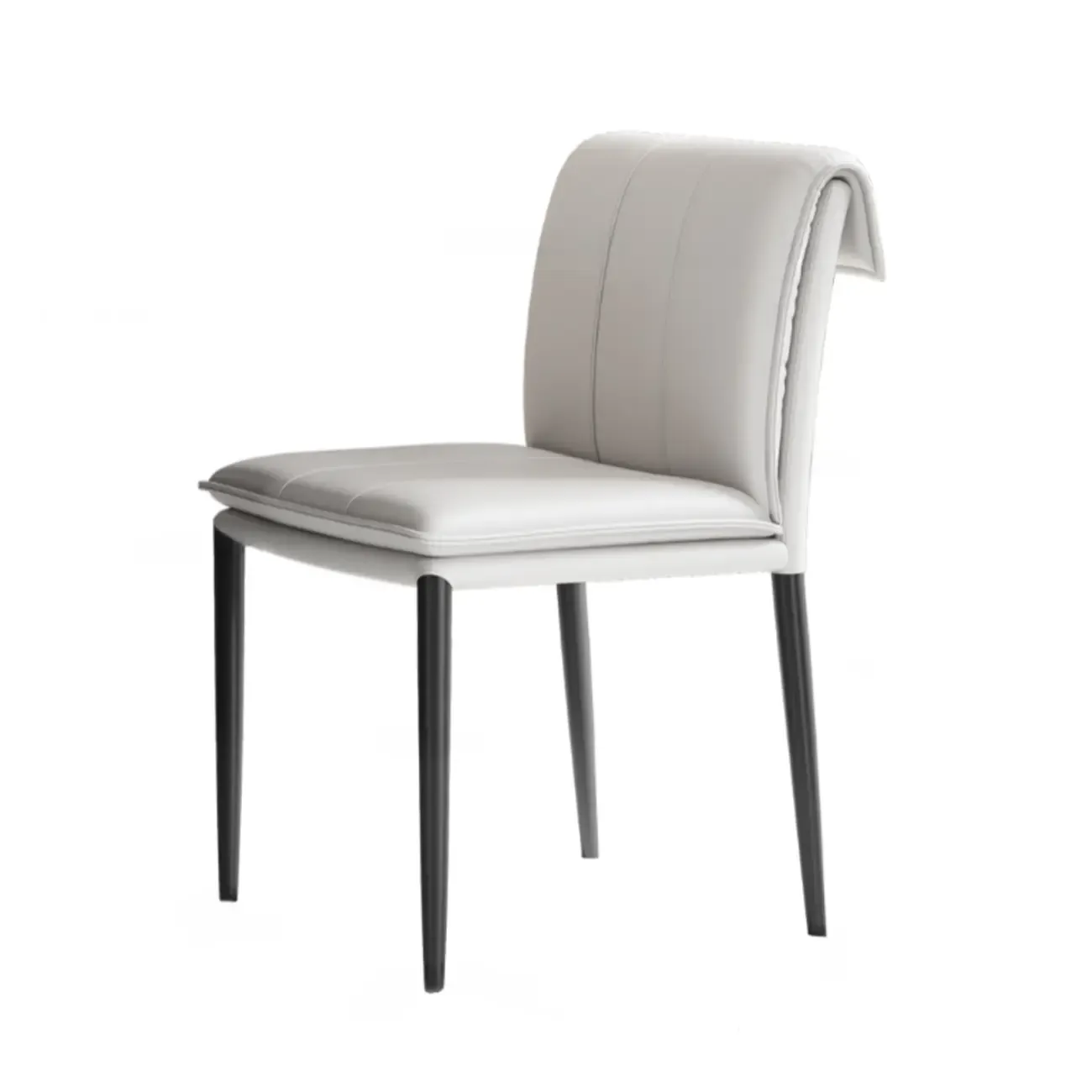 Modern Faux Leather Dining Chair with Alloy Legs Image - 4
