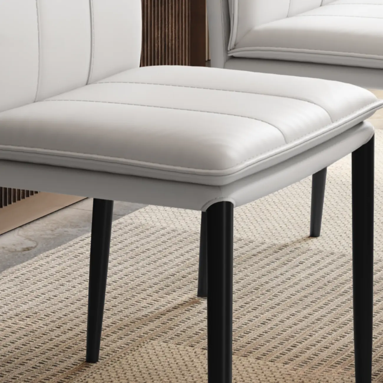 Modern Faux Leather Dining Chair with Alloy Legs Image - 5 | homeyfad