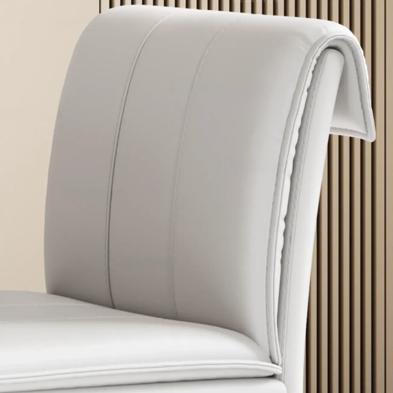 Modern Faux Leather Dining Chair with Alloy Legs Image - 6