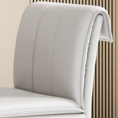 Modern Faux Leather Dining Chair with Alloy Legs Image - 6