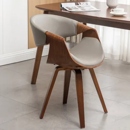 Modern Upholstered Wooden Ergonomic Office Chair Image - 1