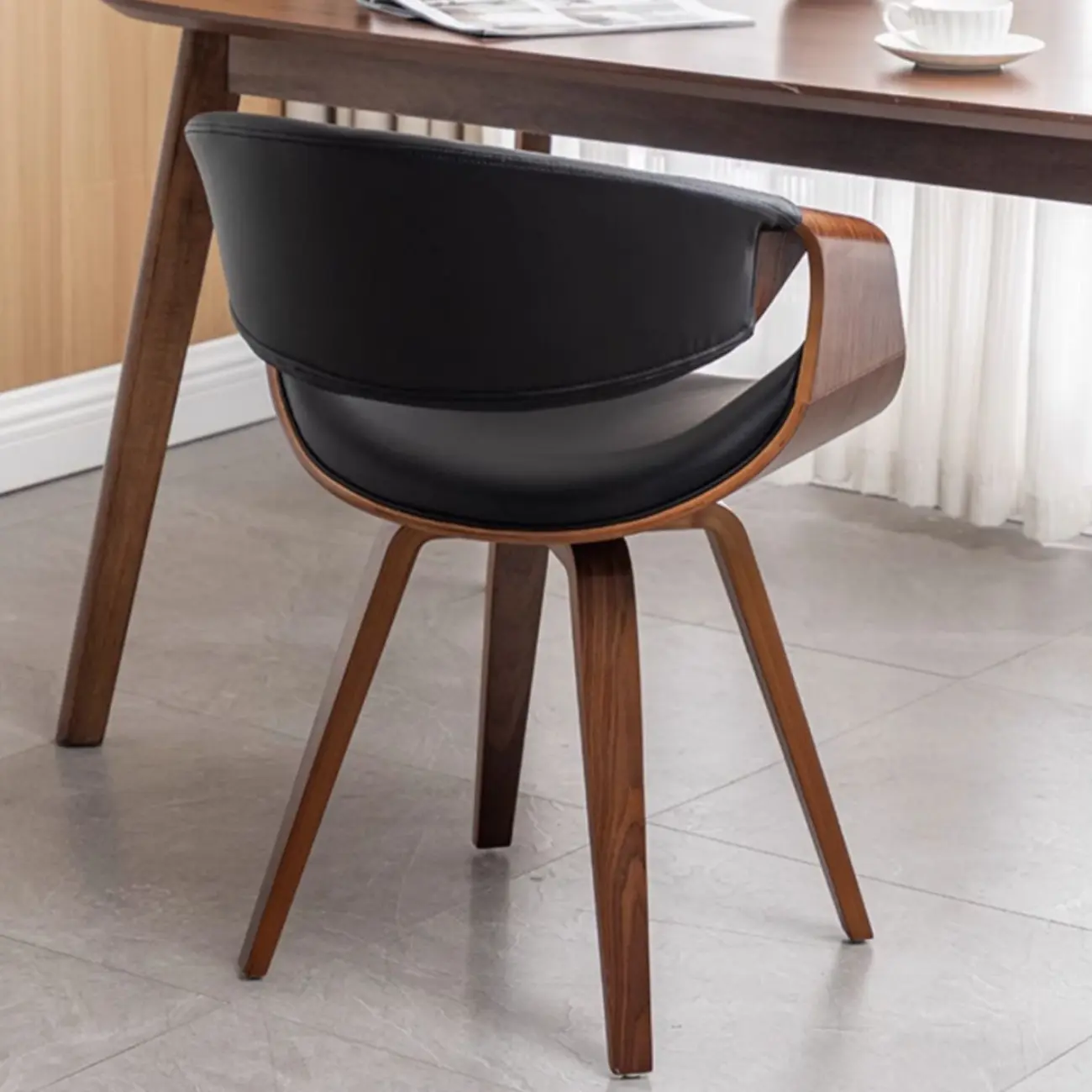 Modern Upholstered Wooden Ergonomic Office Chair Image - 4 | homeyfad