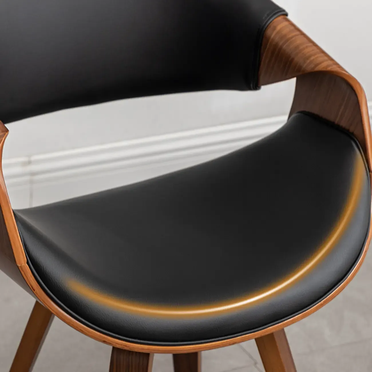 Modern Upholstered Wooden Ergonomic Office Chair Image - 8