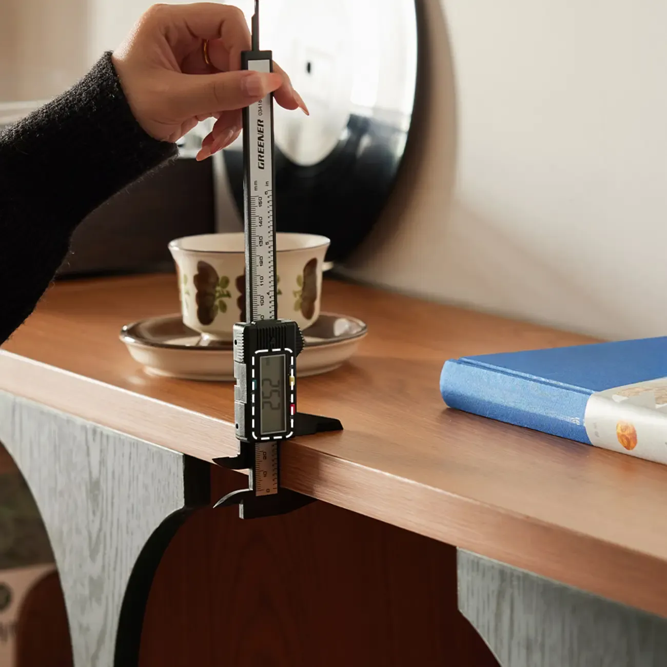 3-Tiers Geometric Modern Rectangular Wood Bookcase Black Image - 9