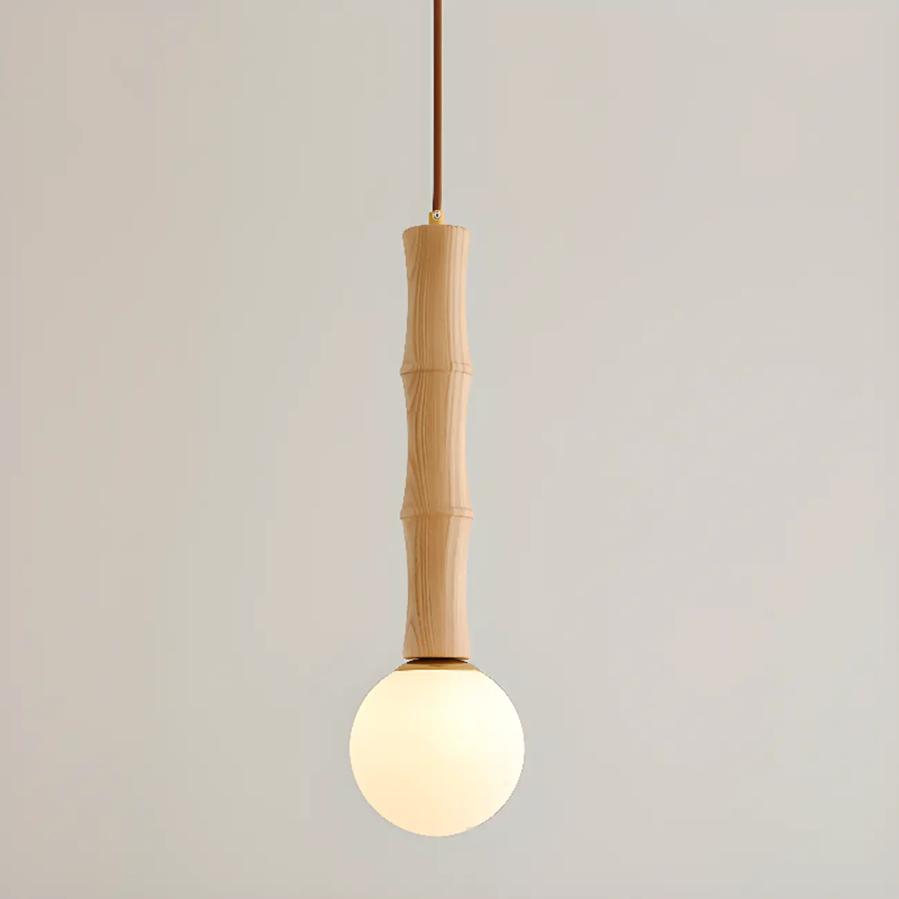 Modern Wood Pendant Light Globe Kitchen Island Fixture | homeyfad