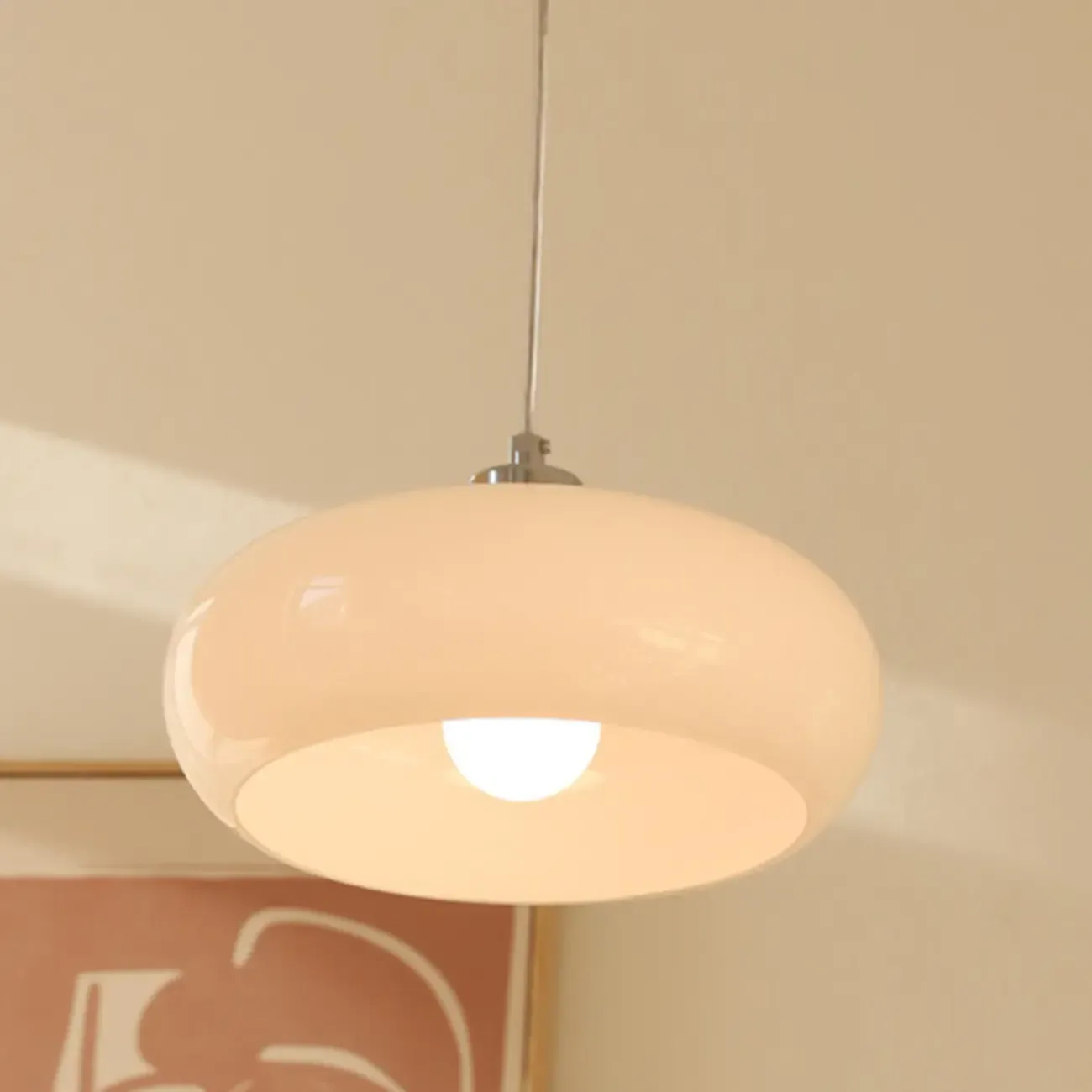 Modern Glass Silver Geometric Kitchen Pendant Light