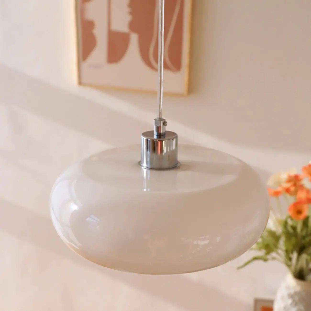 Modern Glass Silver Geometric Kitchen Pendant Light | homeyfad