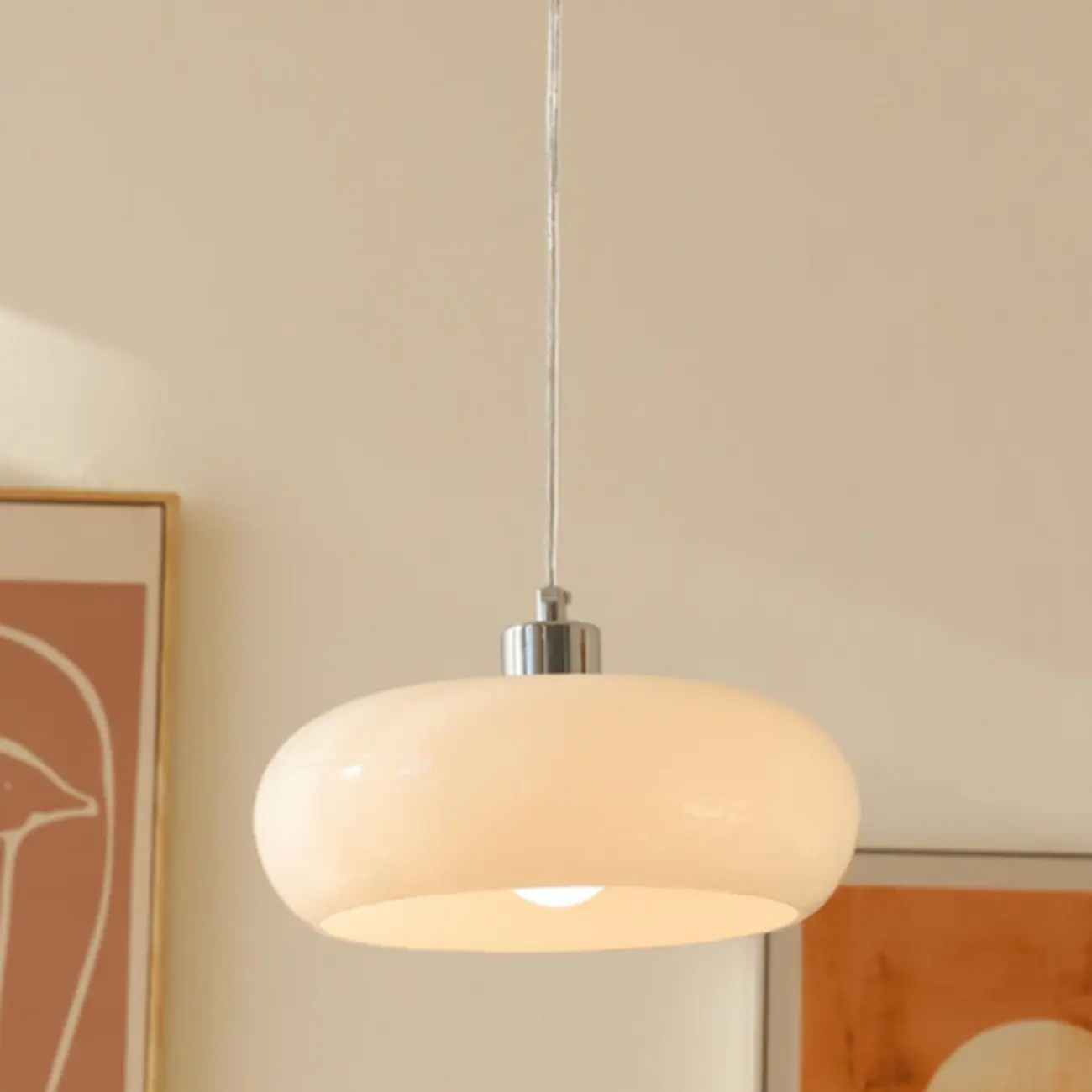 Modern Glass Silver Geometric Kitchen Pendant Light | homeyfad