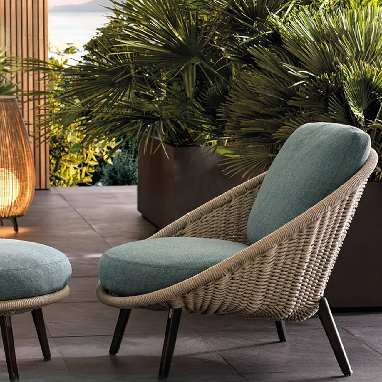 Modern Outdoor Rattan Sofa Set with Black Metal Frame Image - 1 | homeyfad