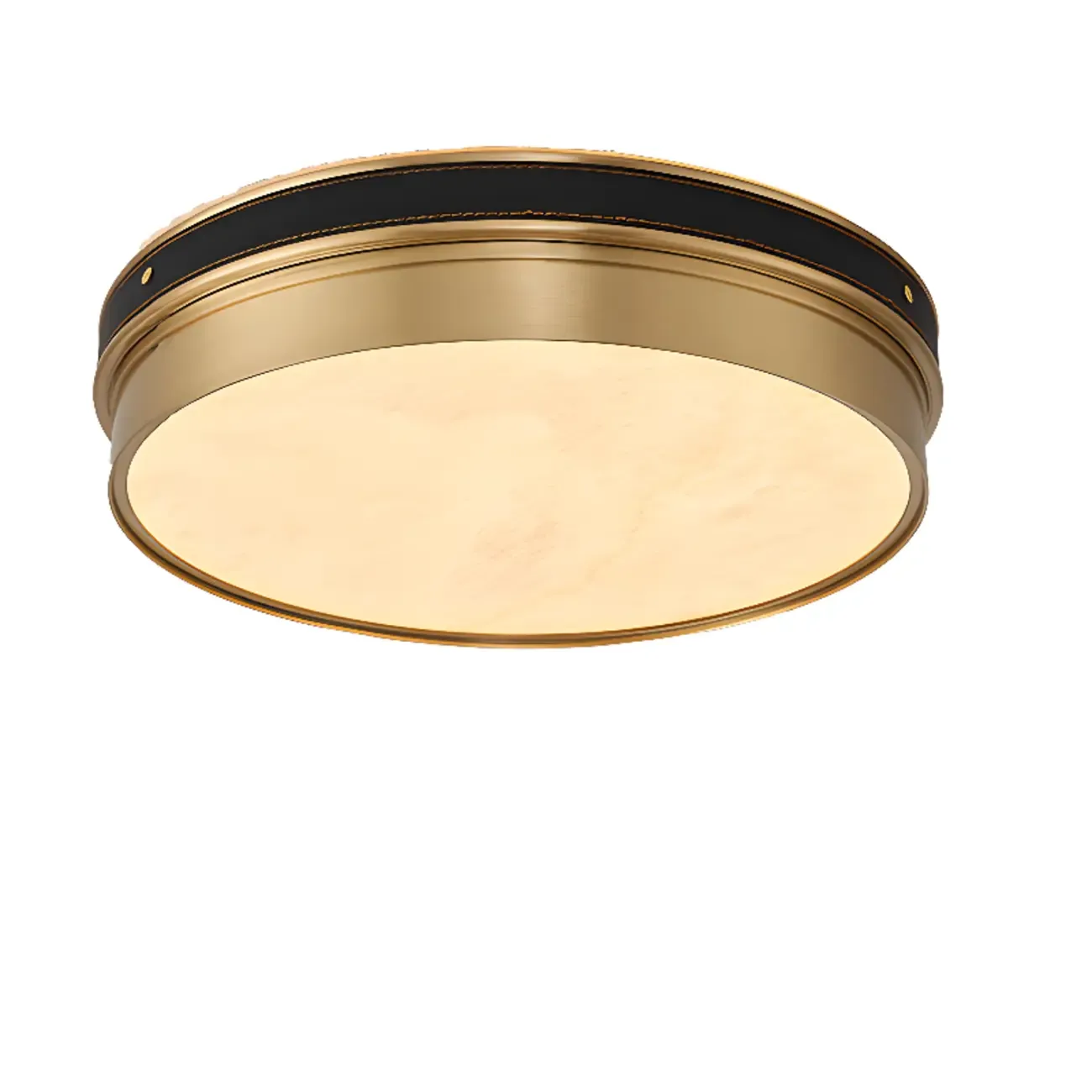 Gold Stone Circle LED Flush Mount Ceiling Light Image - 4