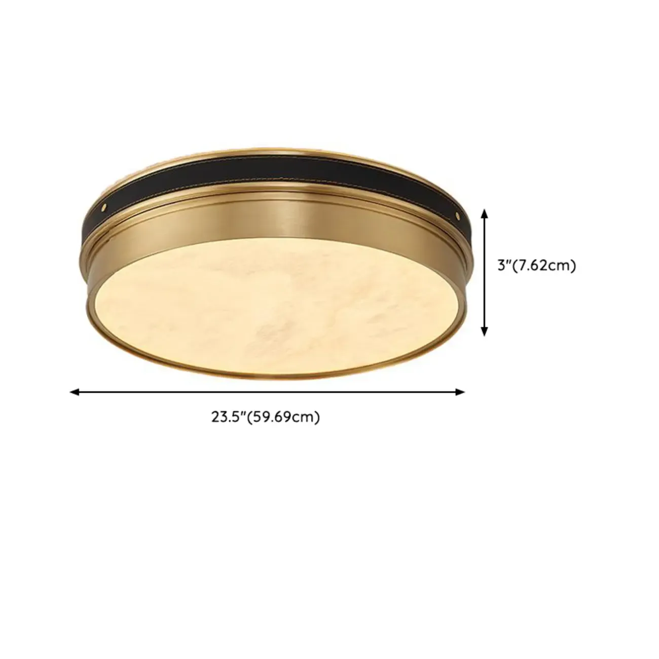 Gold Stone Circle LED Flush Mount Ceiling Light Image - 10