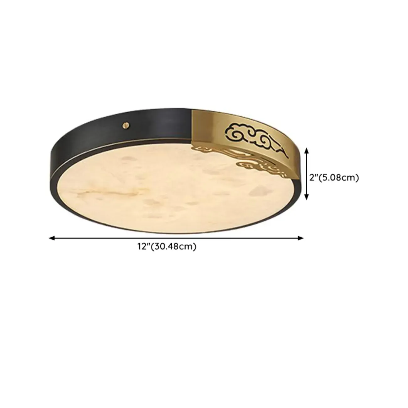 Gold Stone Circle LED Flush Mount Ceiling Light Image - 11