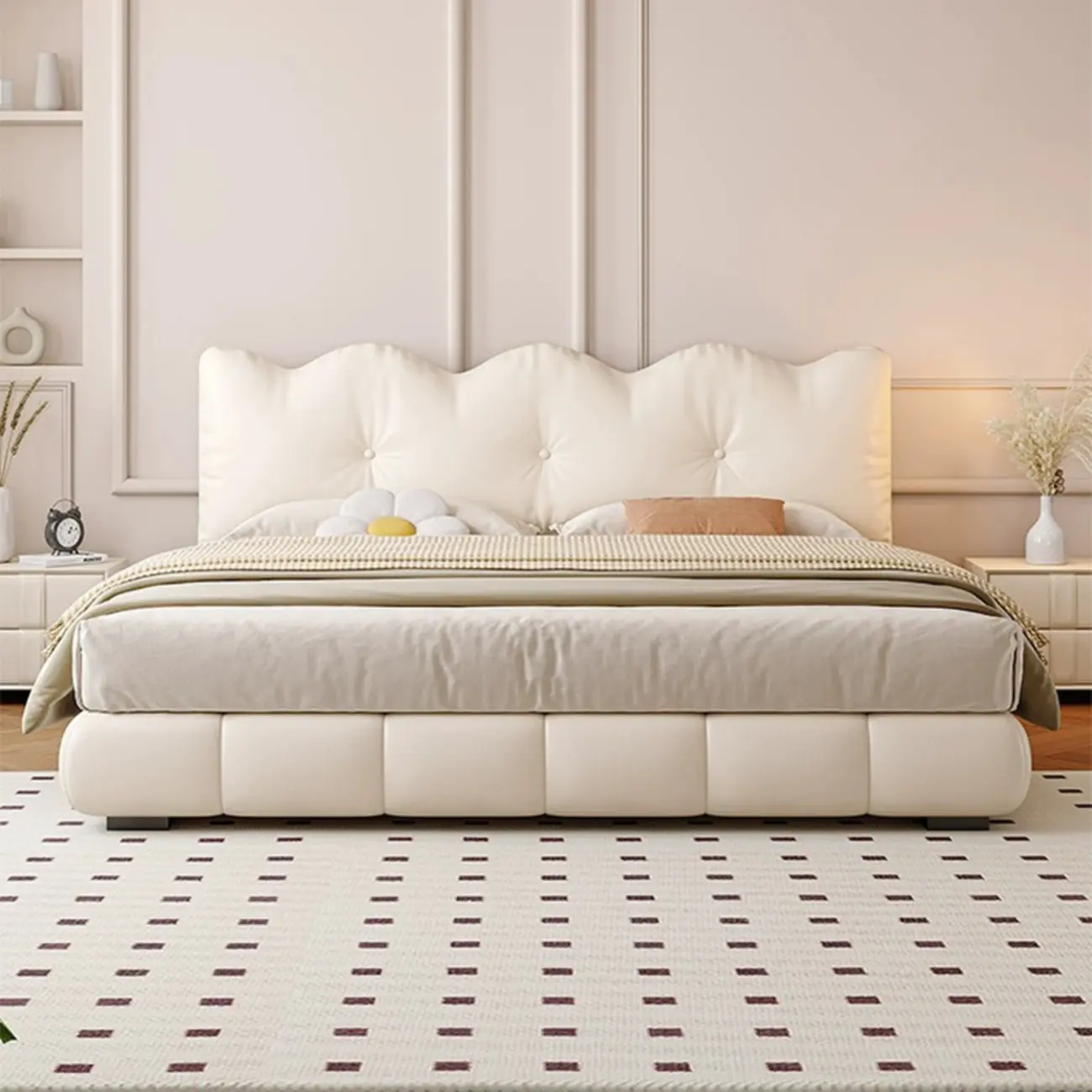 Comfort Wood Upholstered Platform Bed with Lift-Up Storage Image - 1 | homeyfad