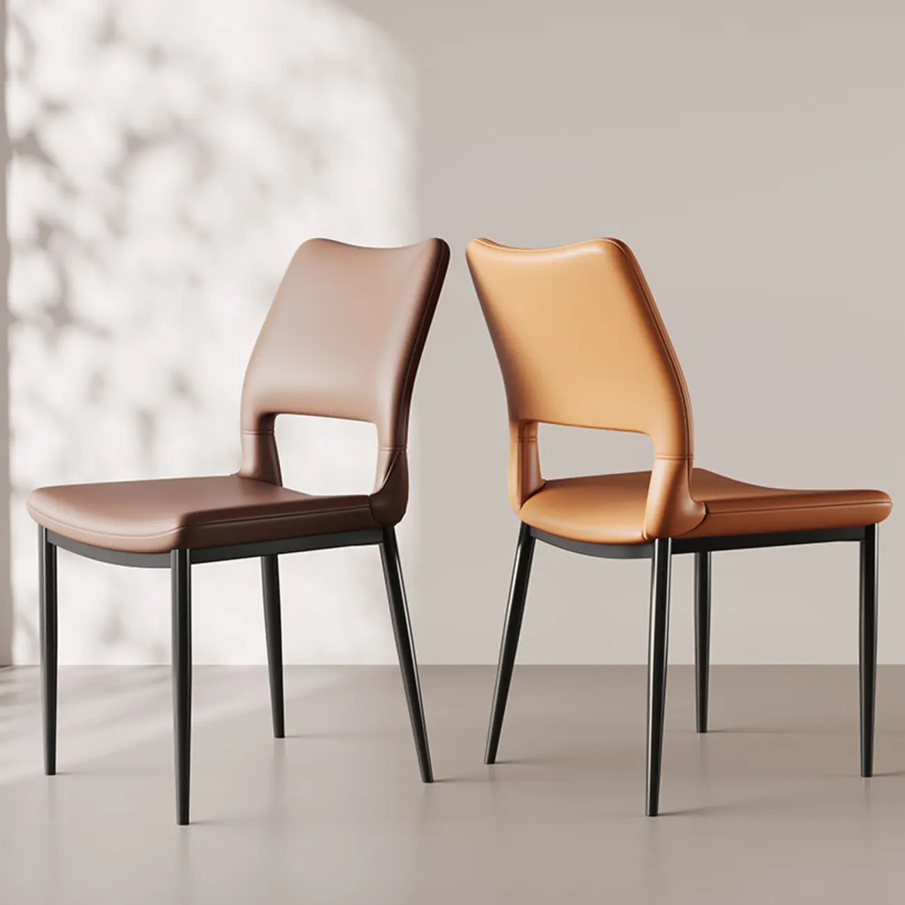 Modern Faux Leather Open Low Back Armless Dining Chair Image - 1 | homeyfad