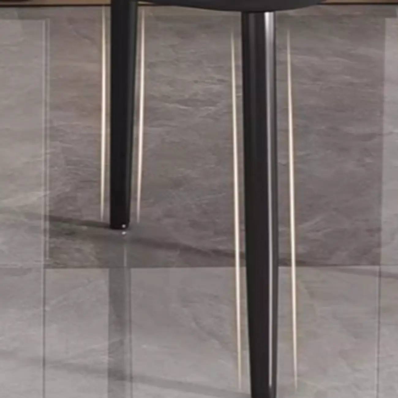 Art Deco Armless Faux Leather Low Back Dining Chair Image - 6 | homeyfad