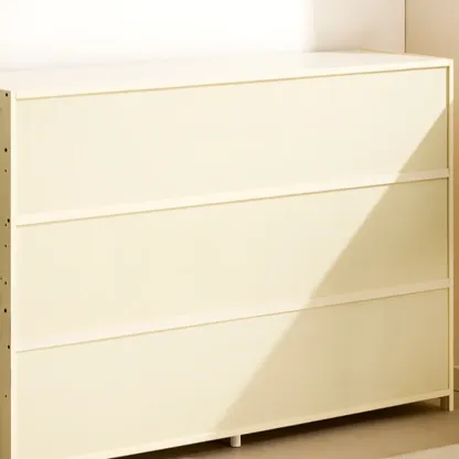 Narrow Rectangular Rattan Bamboo Sideboard with Open Shelf Image - 13