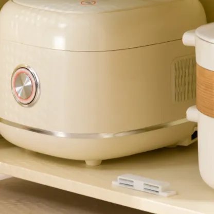 Narrow Rectangular Rattan Bamboo Sideboard with Open Shelf Image - 14