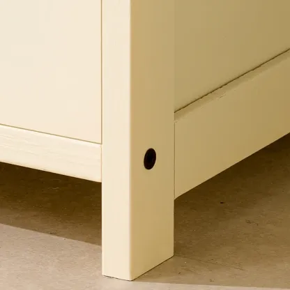 Narrow Rectangular Rattan Bamboo Sideboard with Open Shelf Image - 12