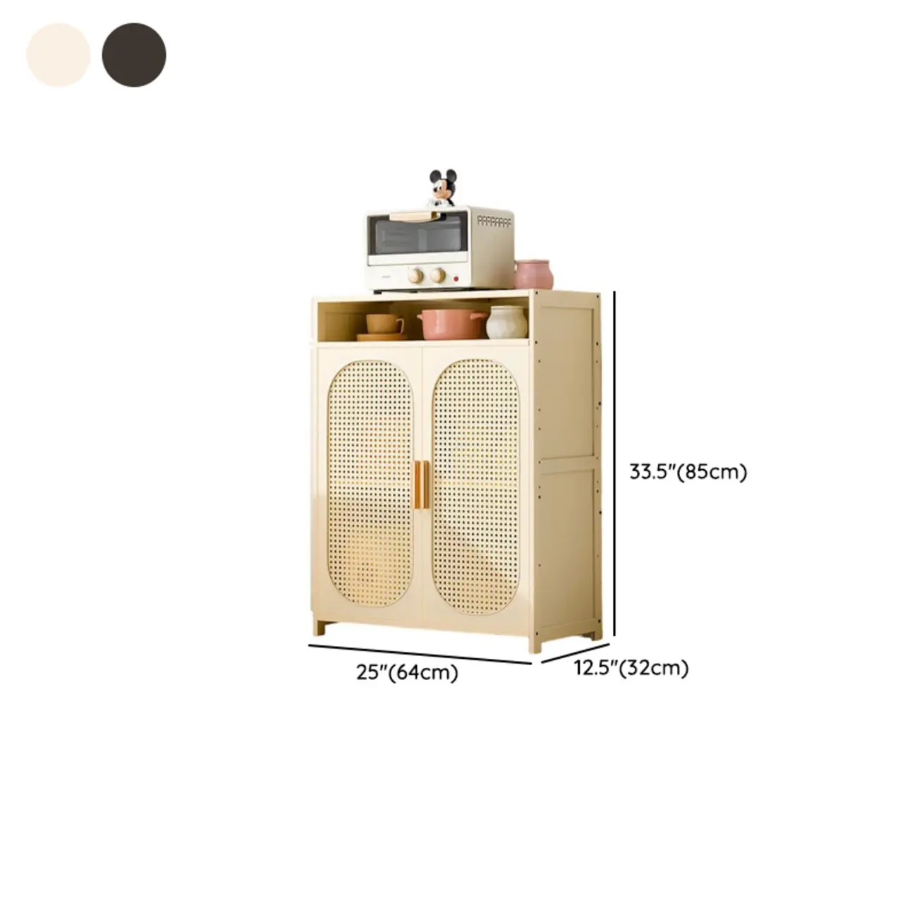 Narrow Rectangular Rattan Bamboo Sideboard with Open Shelf #size | homeyfad