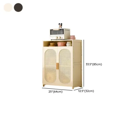 Narrow Rectangular Rattan Bamboo Sideboard with Open Shelf #size