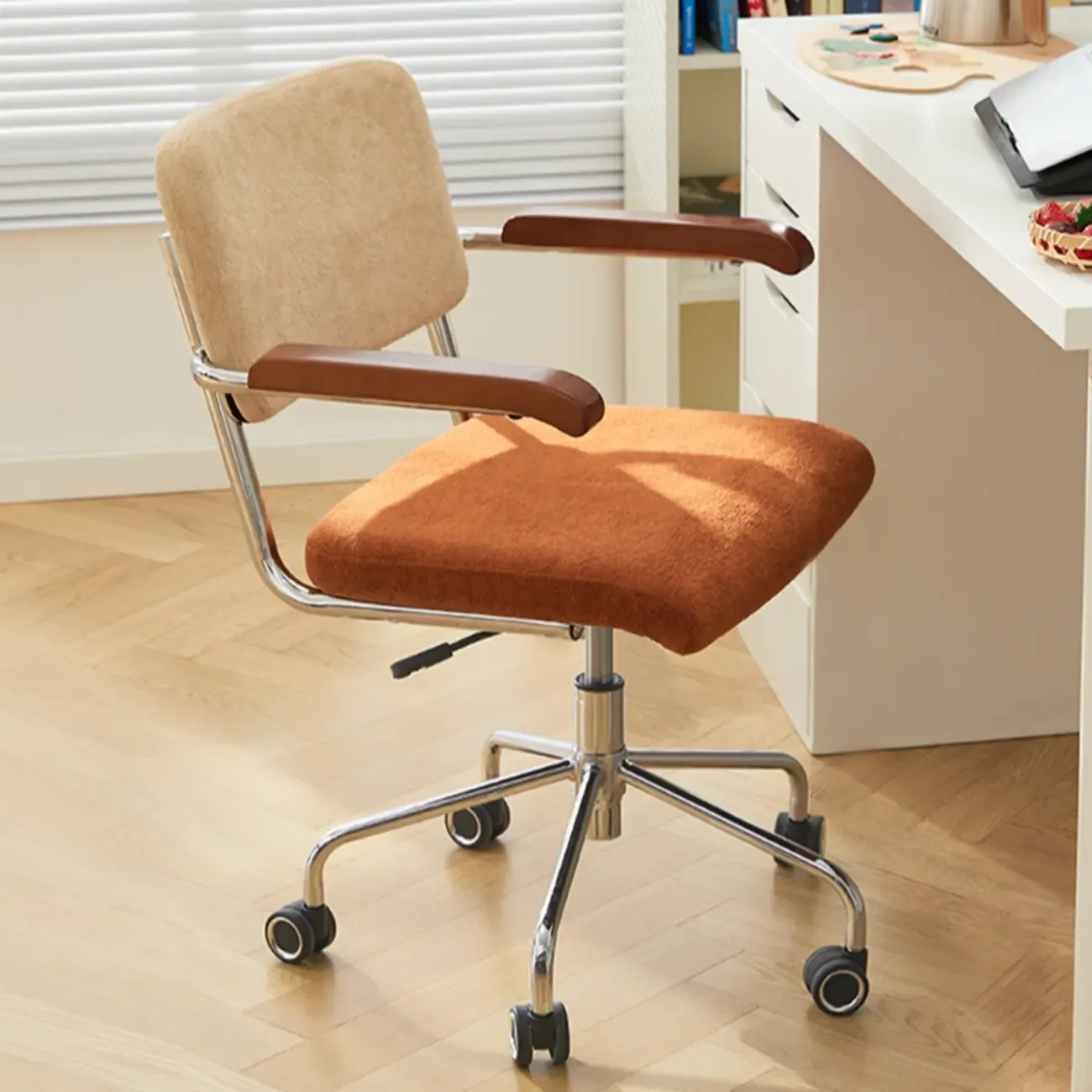 Modern Fabric Metal Frame Adjustable Office Chair Image - 1