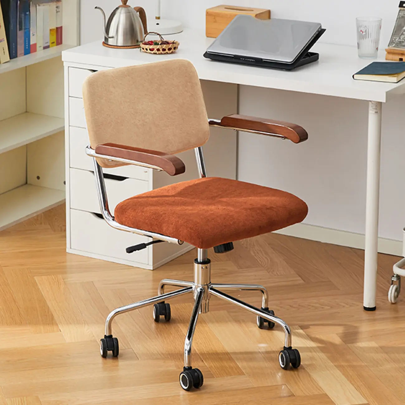 Modern Fabric Metal Frame Adjustable Office Chair Image - 2 | homeyfad