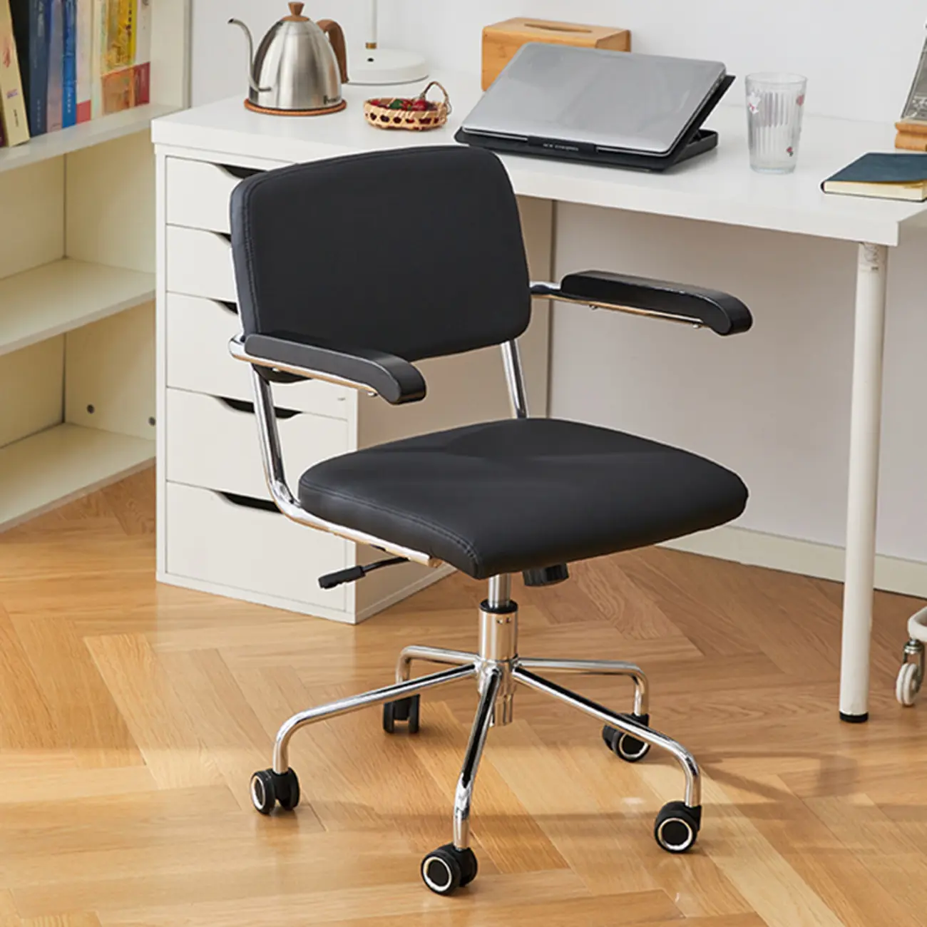 Modern Fabric Metal Frame Adjustable Office Chair Image - 3 | homeyfad