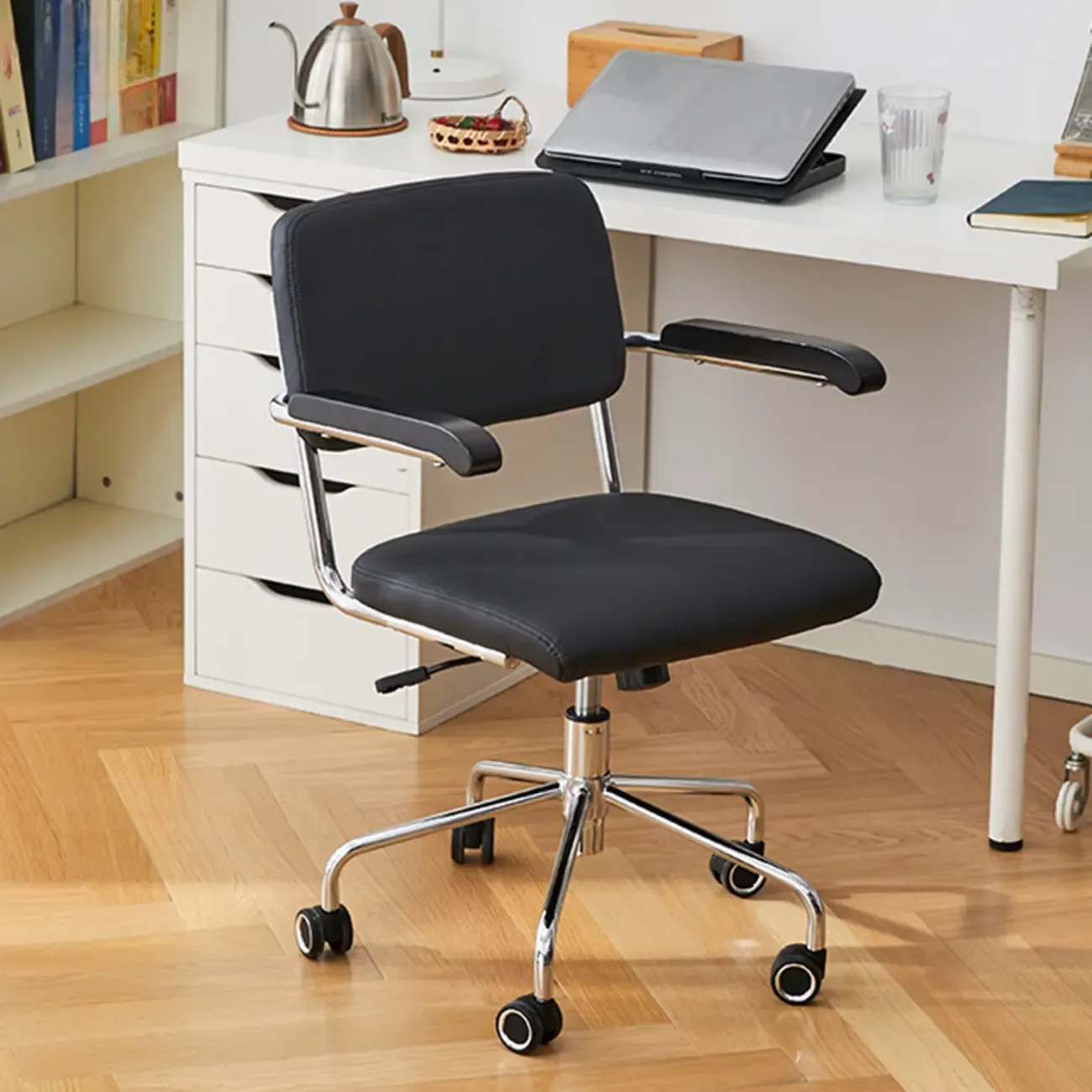 Modern Fabric Metal Frame Adjustable Office Chair Image - 3