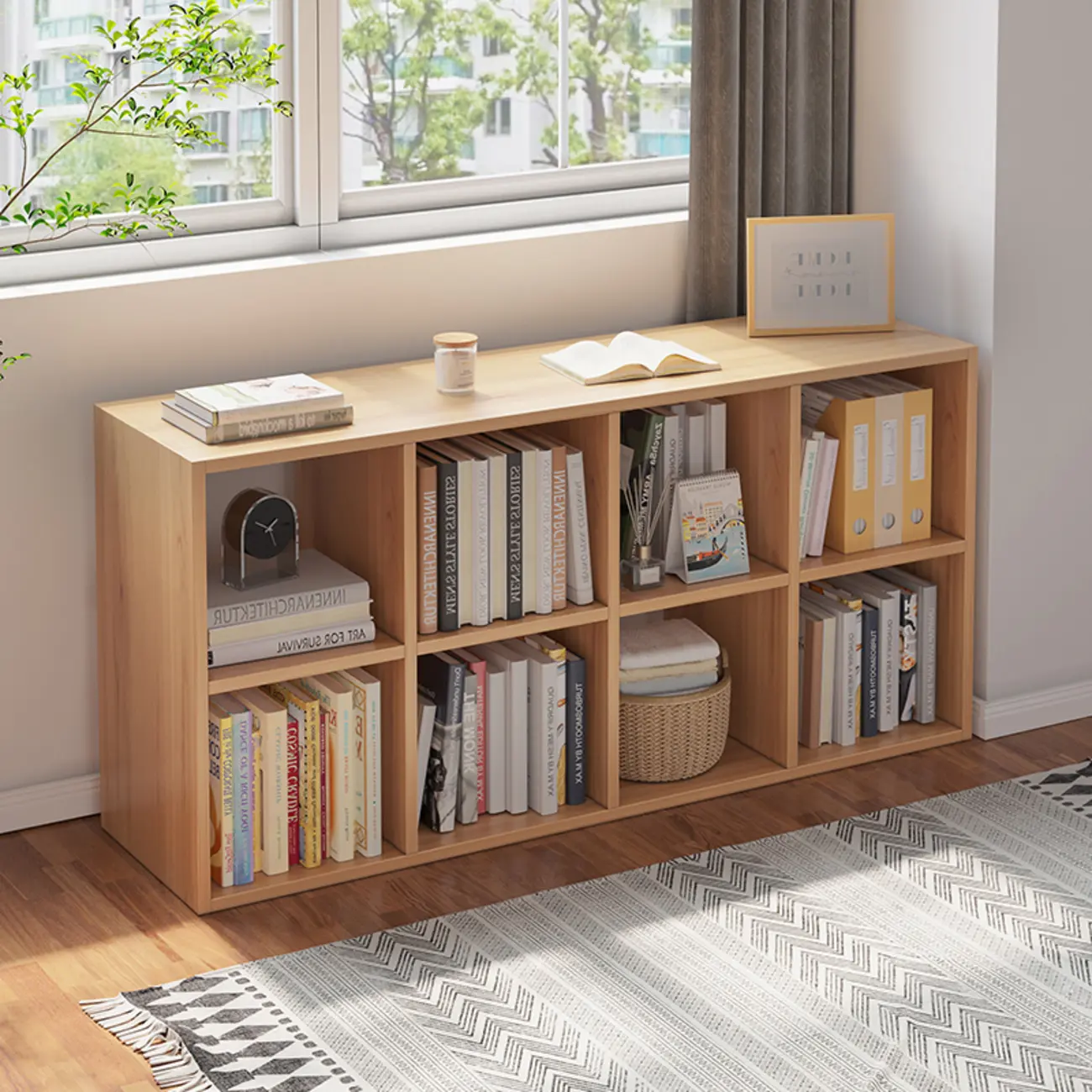 Modern Wood Cube Wood  Bookcase with Versatile Storage Image - 1 | homeyfad