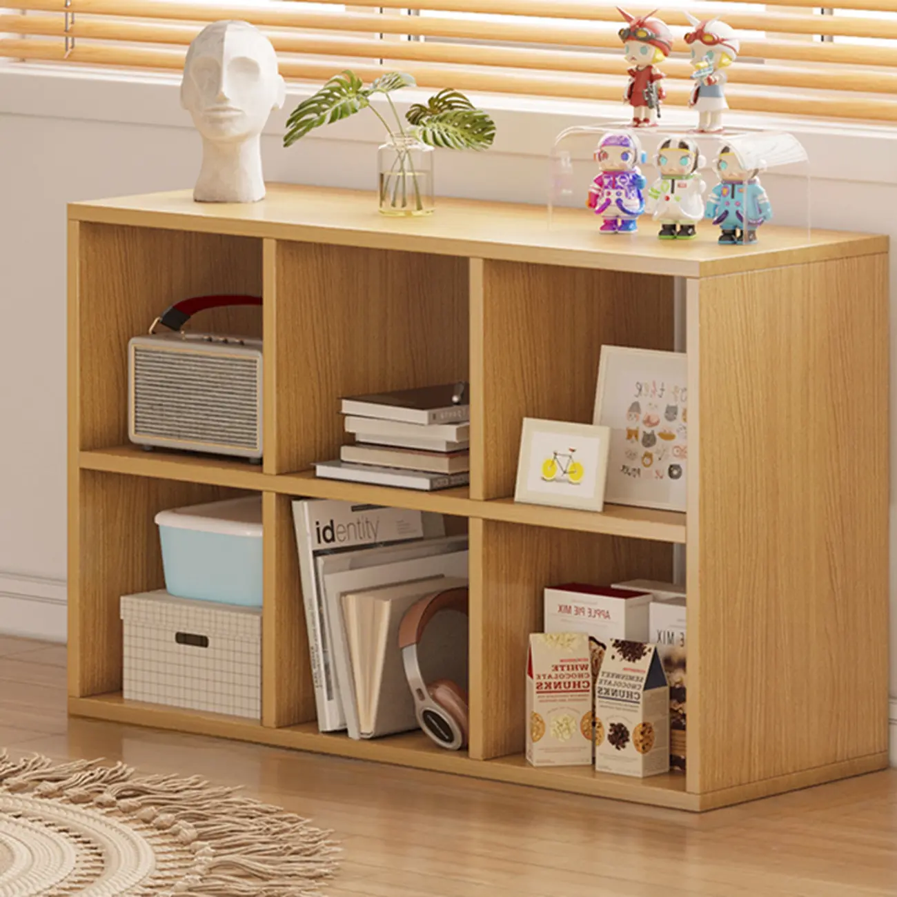 Modern Wood Cube Wood  Bookcase with Versatile Storage Image - 6 | homeyfad