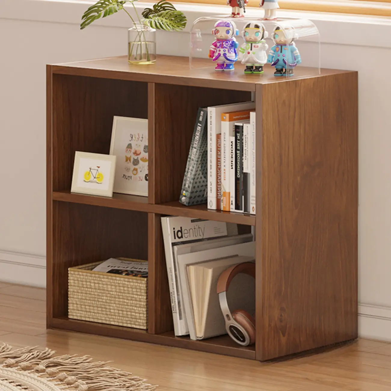 Modern Wood Cube Wood  Bookcase with Versatile Storage Image - 4 | homeyfad