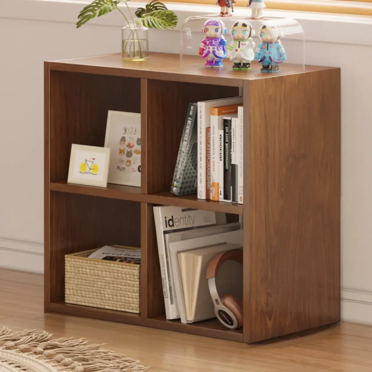 Modern Wood Cube Wood  Bookcase with Versatile Storage Image - 4