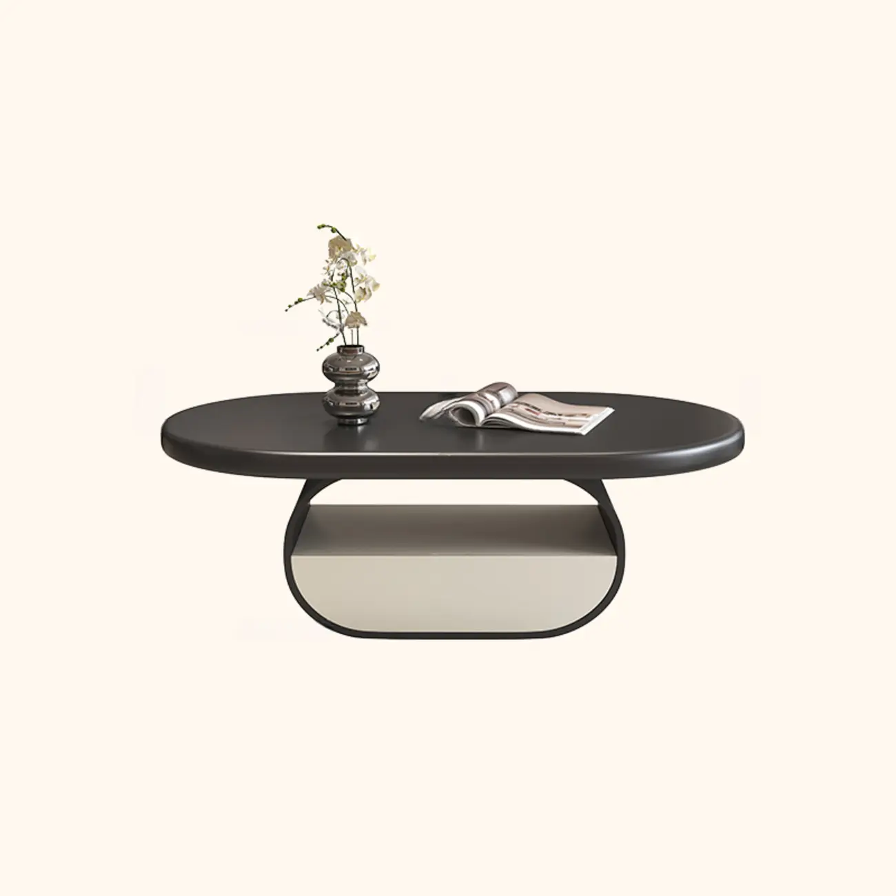 Modern Art Deco Black Wood Pedestal Coffee Table | homeyfad