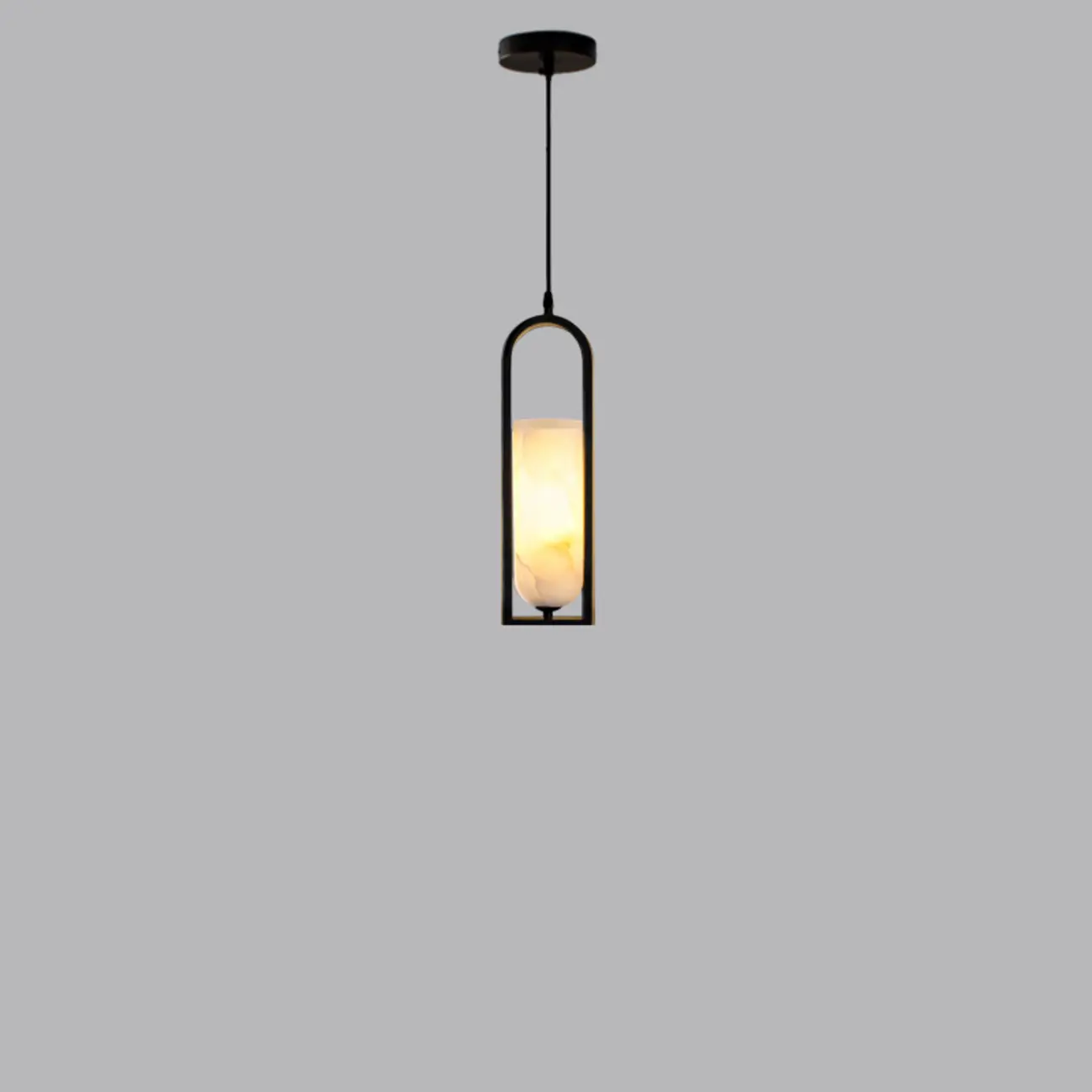 Adjustable Stone Metal Cylinder Pendant Light Image - 5 | homeyfad
