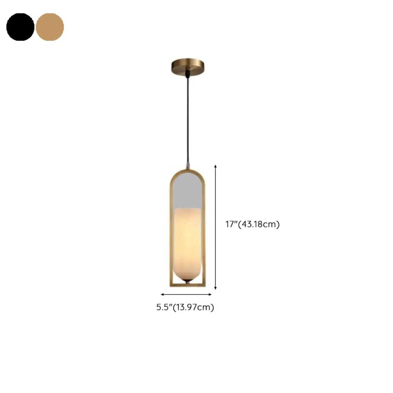 Adjustable Stone Metal Cylinder Pendant Light #size | homeyfad