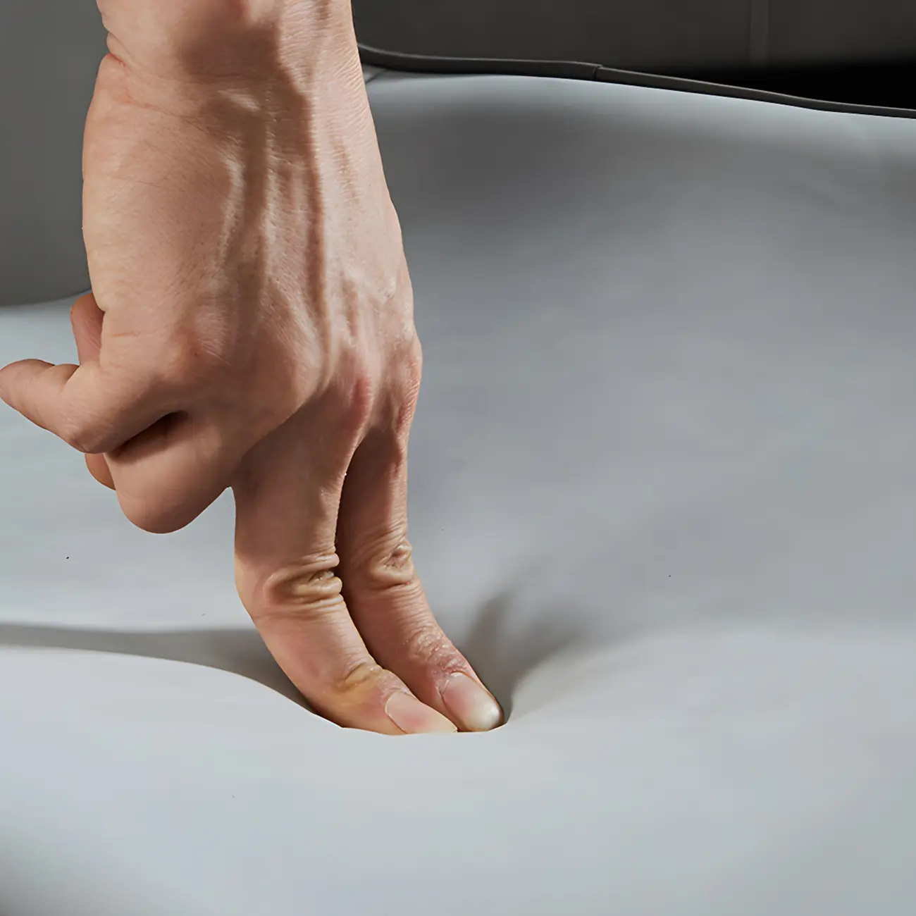 Scandinavian Leather Wingback Upholstered Dining Chair Image - 9 | homeyfad