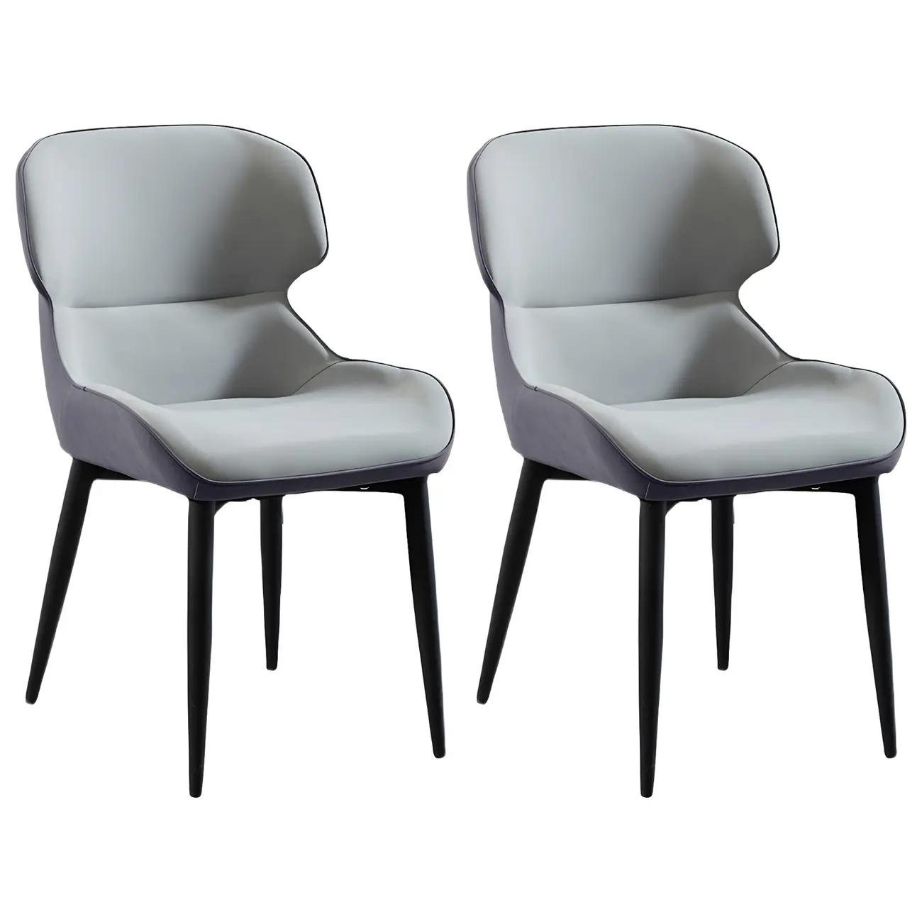 Scandinavian Leather Wingback Upholstered Dining Chair Image - 33 | homeyfad