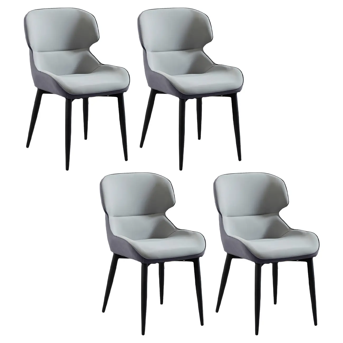 Scandinavian Leather Wingback Upholstered Dining Chair Image - 34 | homeyfad