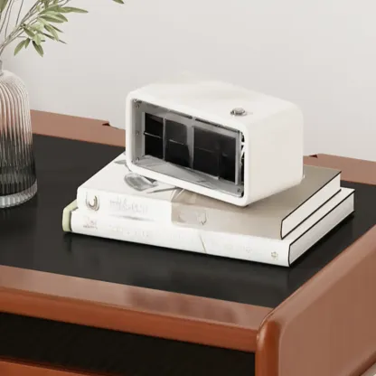 Mid-Century Modern Brown Wood Nightstand with Drawers Image - 5