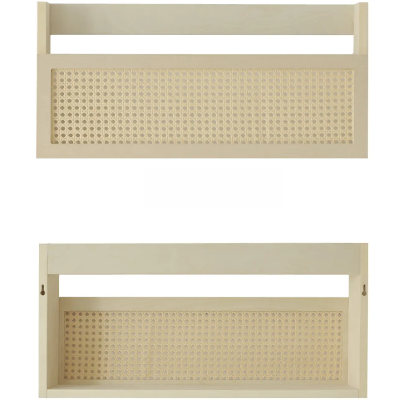 Simple Natural Wooden Open Back Wall-Mounted Bookshelves Image - 8 | homeyfad