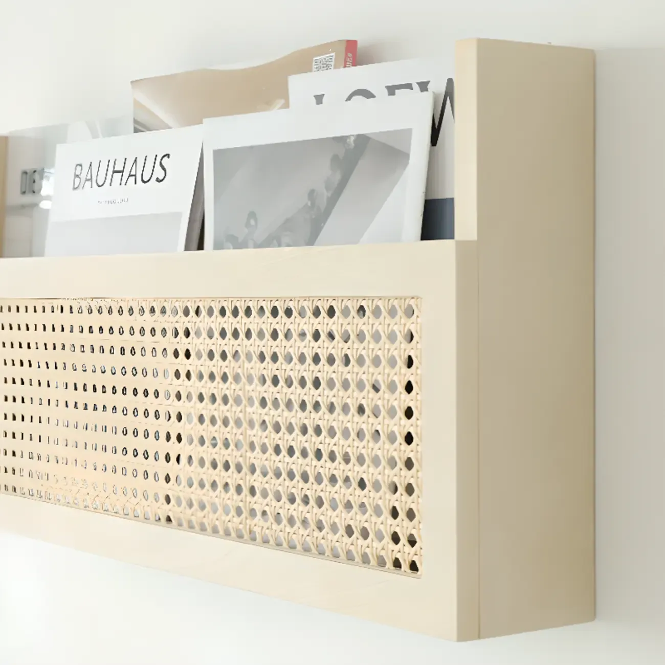 Simple Natural Wooden Open Back Wall-Mounted Bookshelves Image - 6