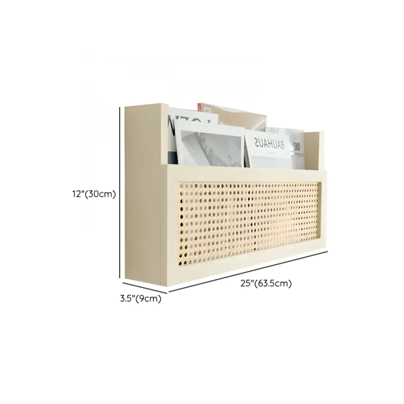 Simple Natural Wooden Open Back Wall-Mounted Bookshelves #size