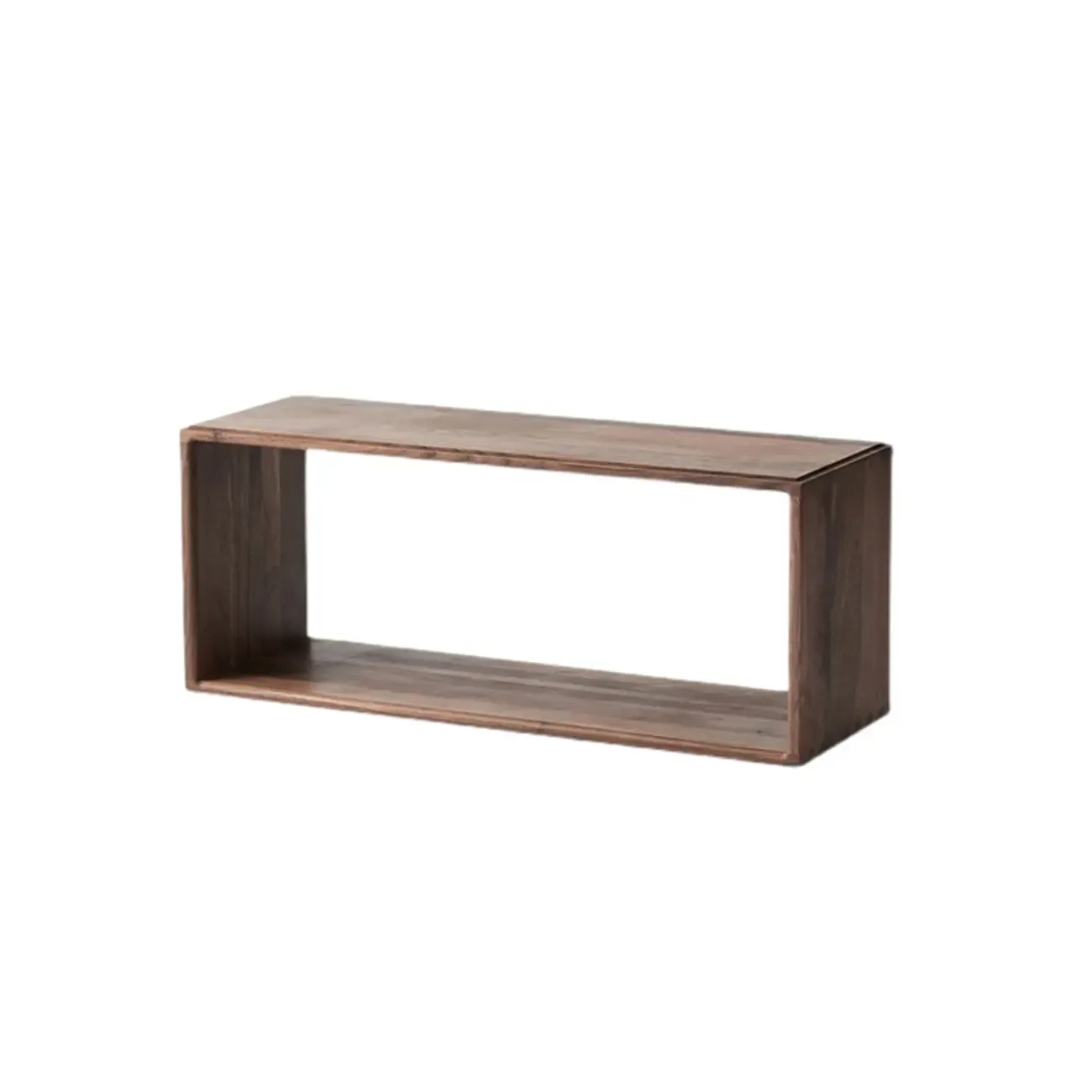 Brown Wooden Open Back Cube Bookshelf Storage Organizer Image - 7